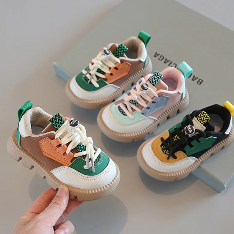 Dječje tenisice Dječaci Djevojčice Ležerne sportske lagane dječje cipele Prozračne PU kožne protuklizne dječje tenisice Veličina 21-30