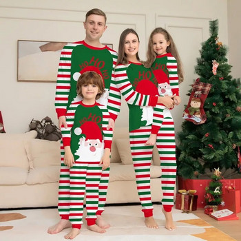 Зимни коледни пижами Семеен комплект Майка татко Деца Бебешки съвпадащи тоалети Меки пижами с принт на лосове Коледни семейни коледни пижами