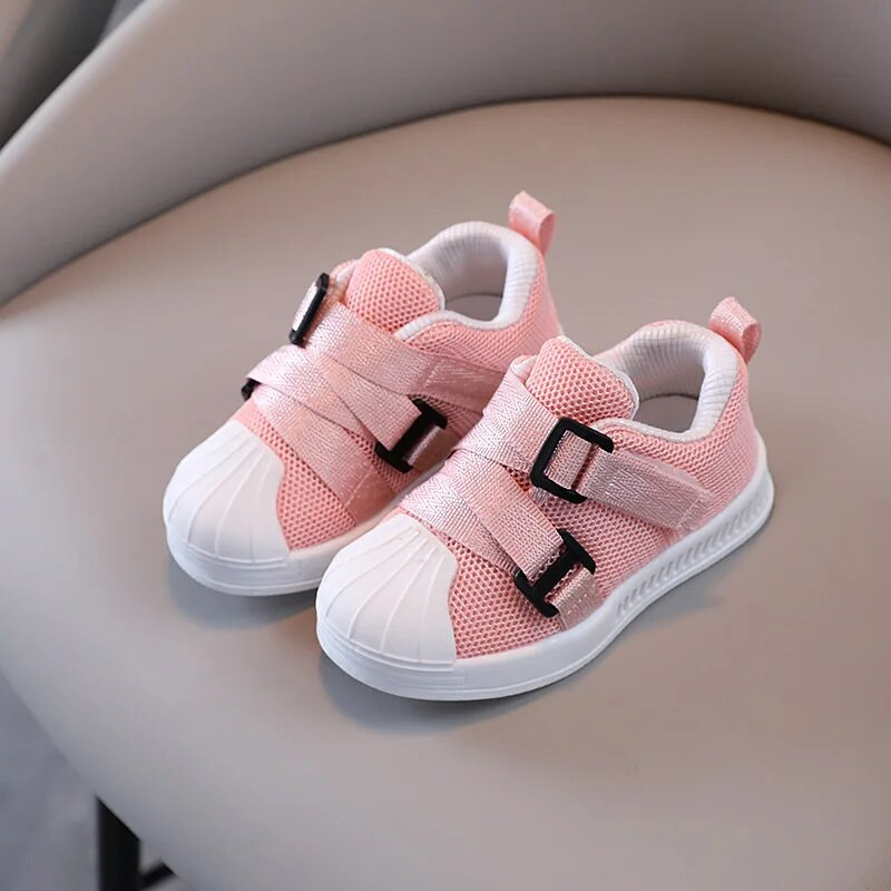 Modne ružičaste tenisice za djevojčice s ravnim potpeticama 2021. Proljeće Jesen Dječje tenisice Klasične sive mrežaste tenisice za malu djecu E09262