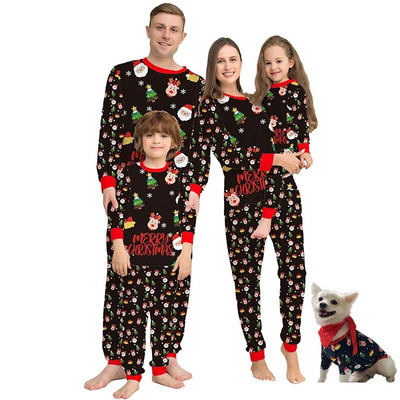 Žiemos šeimos Kalėdų pižamos rinkinys Mama Tėtis Vaikai Kūdikių Kalėdų Derantys Apdarai Elk Print Minkšti miegui kalėdiniai Pižamos Šeimai