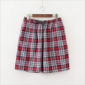 2023 Summer Férfi 100% pamut Sleep Shorts Alkalmi hálóruha Pizsama Nadrág Férfi Kockás Otthoni Hálóruha Rövidnadrág Férfi Lounge Shorts M-XXL