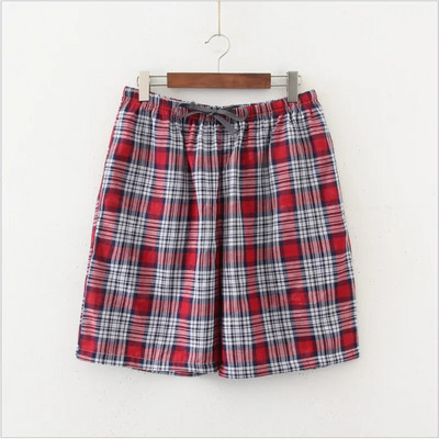 2023 Summer Férfi 100% pamut Sleep Shorts Alkalmi hálóruha Pizsama Nadrág Férfi Kockás Otthoni Hálóruha Rövidnadrág Férfi Lounge Shorts M-XXL