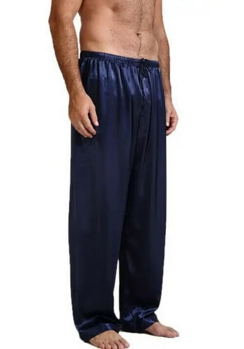 Ανδρικές σατέν μεταξωτές μαλακές πιτζάμες Πιτζάμες Παντελόνι ύπνου Παντελόνι πάτου Lounge Παντελόνι S-XL