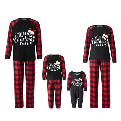 Obiteljski set božićnih pidžama, zeleni, odrasli, majke, djeca, božićne božićne obiteljske kombinacije, božićne pidžame za 2023., obiteljska odjeća