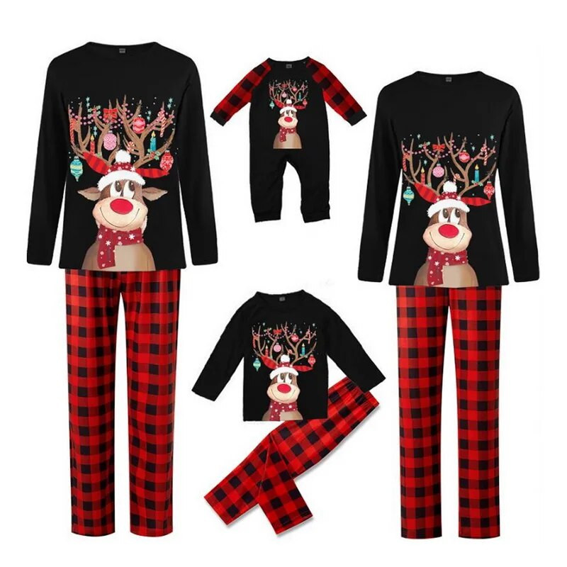 Obiteljski set božićnih pidžama, zeleni, odrasli, majke, djeca, božićne božićne obiteljske kombinacije, božićne pidžame za 2023., obiteljska odjeća