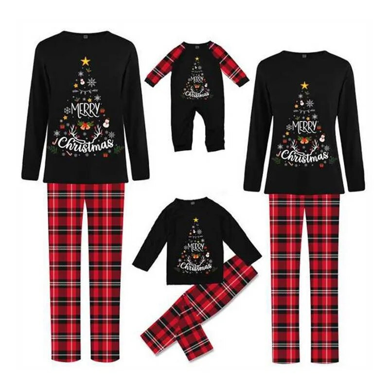 Obiteljski set božićnih pidžama, zeleni, odrasli, majke, djeca, božićne božićne obiteljske kombinacije, božićne pidžame za 2023., obiteljska odjeća