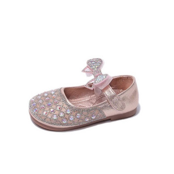 Νέα παιδικά δερμάτινα παπούτσια με παγιέτες για κορίτσια Princess Rhinestone Bowknot Μονά παπούτσια 2023 Fashion Baby Παιδικά Νυφικά παπούτσια