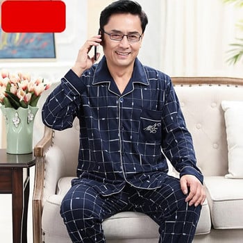 Мъжки пижамен комплект с мек дълъг ръкав 2 бр. спално облекло костюм 2021 ново мъжко облекло за сън Нощно домашно облекло Ежедневна пижама Pijama Hombre