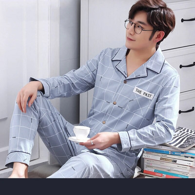 Muški komplet pidžama s mekim dugim rukavima, odijelo za spavanje, 2021. Nova muška odjeća za spavanje, noćna kućna odjeća, ležerna pidžama, pidžama Hombre