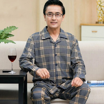 Muški komplet pidžama s mekim dugim rukavima, odijelo za spavanje, 2021. Nova muška odjeća za spavanje, noćna kućna odjeća, ležerna pidžama, pidžama Hombre