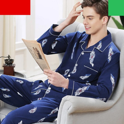 Muški komplet pidžama s mekim dugim rukavima, odijelo za spavanje, 2021. Nova muška odjeća za spavanje, noćna kućna odjeća, ležerna pidžama, pidžama Hombre