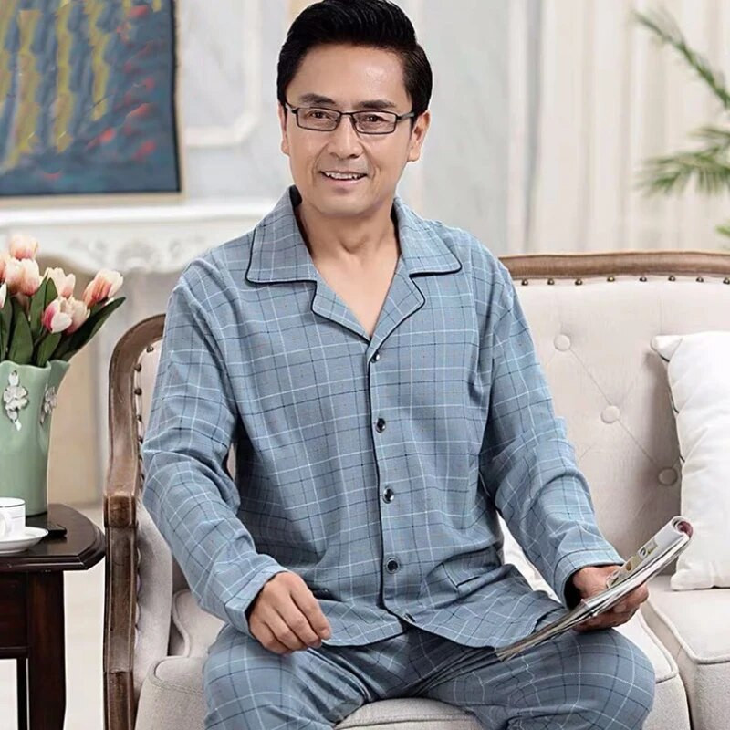 Muški komplet pidžama s mekim dugim rukavima, odijelo za spavanje, 2021. Nova muška odjeća za spavanje, noćna kućna odjeća, ležerna pidžama, pidžama Hombre