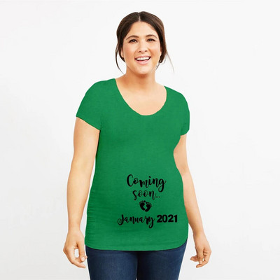 Uskoro dolazi Ljetna trudnička majica za 2021. Žene Najava trudnica Odjeća za trudnice Meka odjeća velikih veličina kratkih rukava