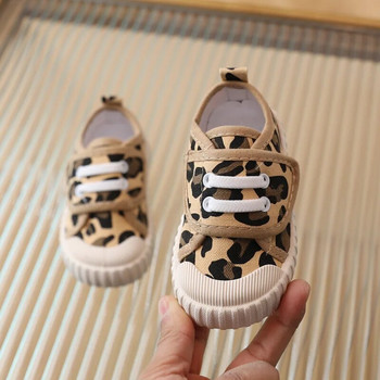 Детски платнени обувки Нова мода Класически меки удобни маратонки за момчета Ежедневни обувки за момичета Детски скейт обувки Леопардов модел