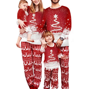 Семеен коледен комплект пижами Възрастни Майки Деца Бебе Коледа Семейни подходящи тоалети Коледни пижами 2023 Семейни дрехи