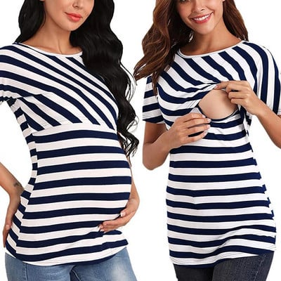Odjeća za trudnice Kratki rukavi s okruglim izrezom Majica kratkih rukava za dojenje Majica za trudnice Majice za dojenje Majice za dojenje
