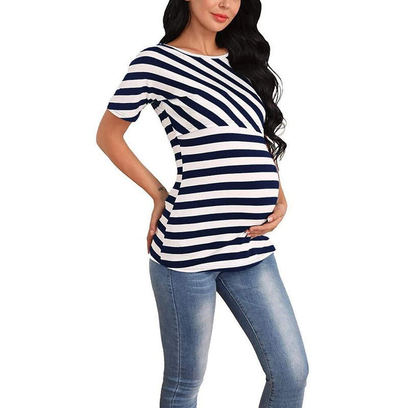 Odjeća za trudnice Kratki rukavi s okruglim izrezom Majica kratkih rukava za dojenje Majica za trudnice Majice za dojenje Majice za dojenje