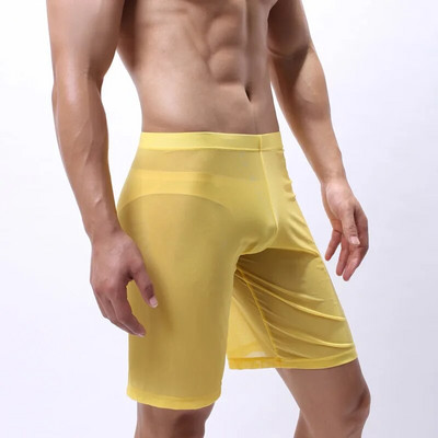 Seksīgs vīrietis, siets, guļambikses, guļamveļa šorti, caurredzami caurspīdīgi geju, smieklīgi atpūtas bikses zīmola mājas apģērbi vasarā