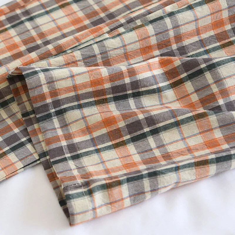 Fdfklak Nova karirana muška pidžama Hlače Proljeće Ljeto Jesen Pamučne kućne hlače Široke ležerne hlače za spavanje Muške hlače