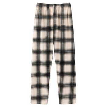Мъжки пижами, есенни памучни дълги панталони, японски стил, семпла еластична талия, ежедневни големи ярдове, L-4XL, решетъчно мъжко домашно долнище за сън