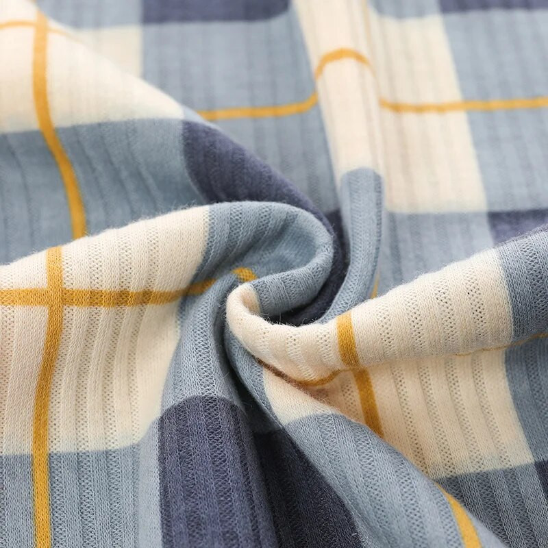 Muške pidžame, jesenske pamučne duge hlače, japanski stil, jednostavan elastični struk, ležerne velike veličine L-4XL, rešetkaste muške donje hlače za kućno spavanje