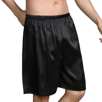 CLEVER-MENMODE Мъжки ежедневни домашни нощници Сатенени пижами Къси пижами Долнища за сън Боксерки Къси панталони Lounge Homewear
