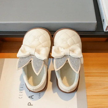 Παιδικά Δερμάτινα Παπούτσια 2023 Χειμώνας Νέα Παιδικά Βαμβακερά Παπούτσια Μόδα Rhinestone Χαριτωμένα κορίτσια Princess μονά παπούτσια για πάρτι γάμου