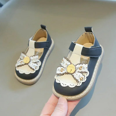 Kožne cipele za djevojčice Jesen u Lolita stilu Svestrane dječje cipele Mary Jane Modne dječje jednostruke cipele za princezu s naboranim rubovima