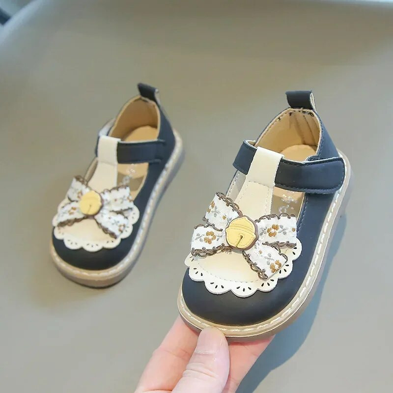 Kožne cipele za djevojčice Jesen u Lolita stilu Svestrane dječje cipele Mary Jane Modne dječje jednostruke cipele za princezu s naboranim rubovima
