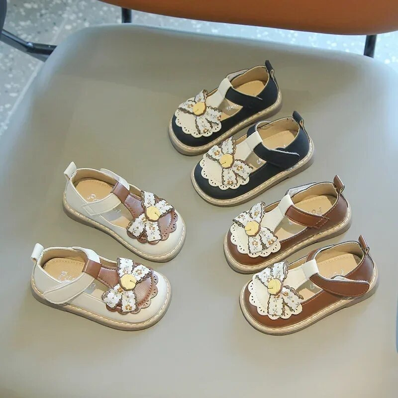 Kožne cipele za djevojčice Jesen u Lolita stilu Svestrane dječje cipele Mary Jane Modne dječje jednostruke cipele za princezu s naboranim rubovima