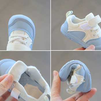 Нови бели ежедневни обувки за бебе момче момиче Детски маратонки Пролетни детски спортни обувки Мека подметка Обувки за прохождане 0-3 години