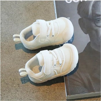 Нови бели ежедневни обувки за бебе момче момиче Детски маратонки Пролетни детски спортни обувки Мека подметка Обувки за прохождане 0-3 години