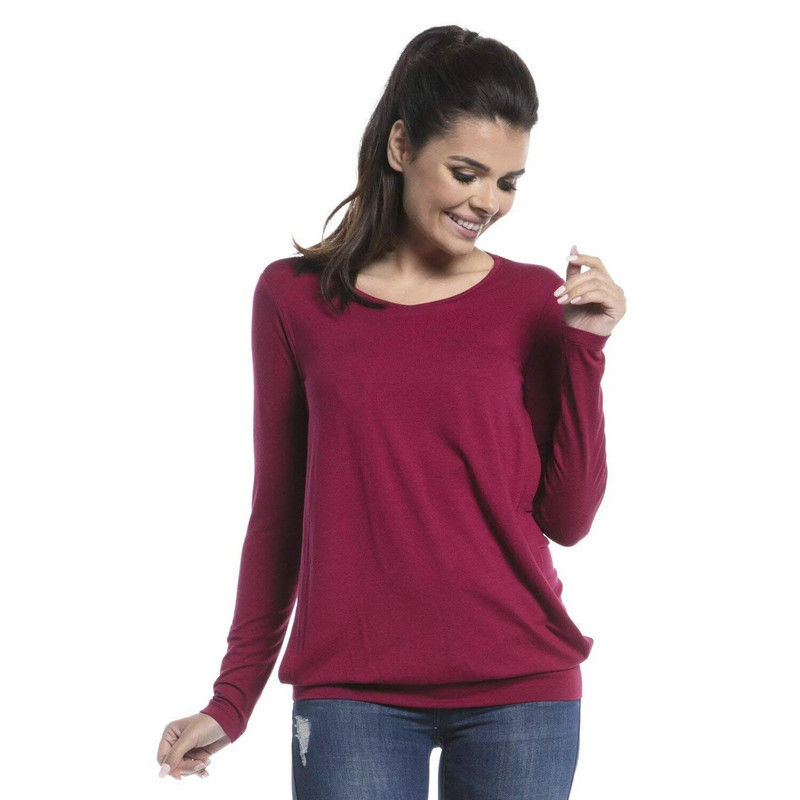 Odjeća za trudnice Majica s dugim rukavima i okruglim izrezom za dojenje za trudnice