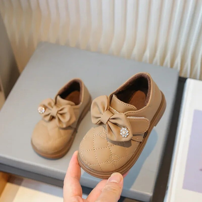 Kožne cipele za djevojčice Modne Lolita Bowknot Dječje Mary Janes Neklizajuće Zimske Tople dječje pamučne cipele Princess Dance Cipele na ravne cipele