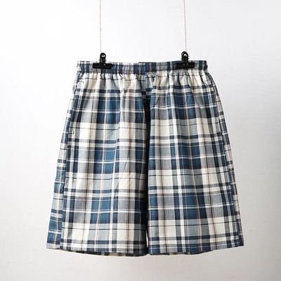 Bokserice Muško donje rublje Pamučne muške kratke hlače Prozračne karirane tkane kratke hlače Muške gaće Velike veličine Široke donjice srednje visine