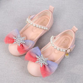 Meitenes Mary Janes Rhinestone Snow Four Seasons Kids Princess Ādas apavi Moderna Mode Pērļošana Bērnu ballīšu kleita Plakanas kurpes