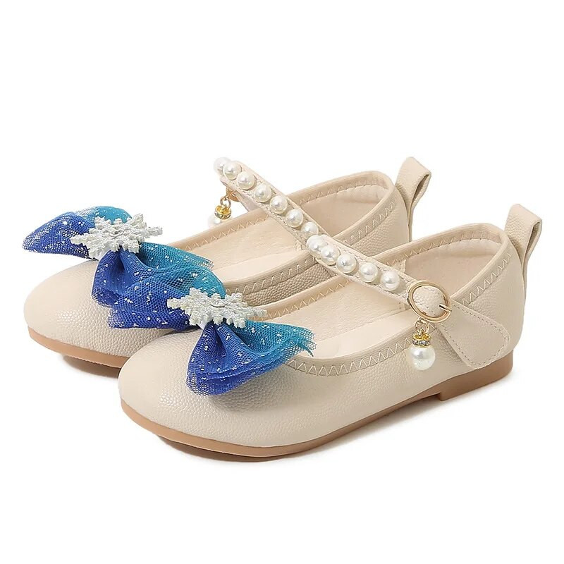 Meitenes Mary Janes Rhinestone Snow Four Seasons Kids Princess Ādas apavi Moderna Mode Pērļošana Bērnu ballīšu kleita Plakanas kurpes