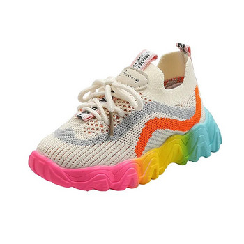 2023 Най-новите детски обувки за бебета момичета и момчета Противоплъзгащо меко гумено дъно Бебешки маратонки Ежедневни плоски обувки Детски размер 21-30