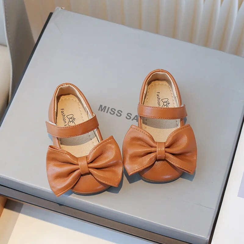 Jesenske cipele za djevojčice Kožne cipele za princeze Proljetne jesenske Svestrane dječje cipele s mašnom Mary Janes Ravne cipele za zabavu za djecu svečane cipele