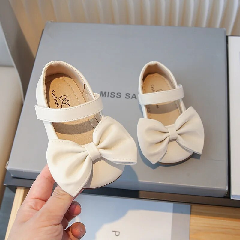 Jesenske cipele za djevojčice Kožne cipele za princeze Proljetne jesenske Svestrane dječje cipele s mašnom Mary Janes Ravne cipele za zabavu za djecu svečane cipele