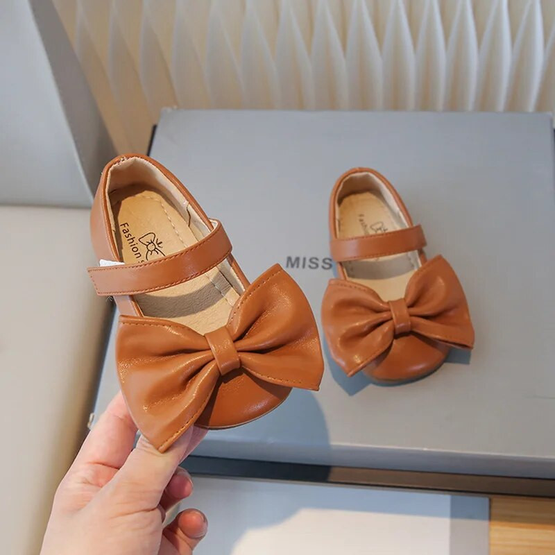 Jesenske cipele za djevojčice Kožne cipele za princeze Proljetne jesenske Svestrane dječje cipele s mašnom Mary Janes Ravne cipele za zabavu za djecu svečane cipele