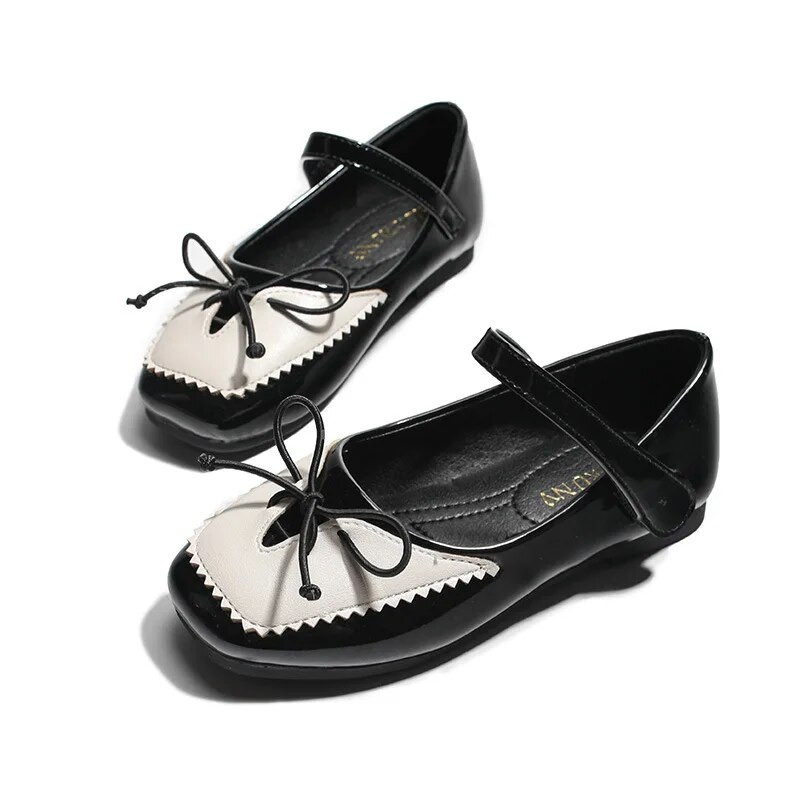 Ležerne cipele za djevojčice Princess Cipele s leptir mašnom Cipele s ravnom potpeticom Modne neklizajuće dječje kožne cipele Proljeće Jesen S petljom