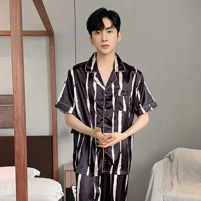 Kompleti muških pidžama proljeće ljeto Svilene pidžame za spavanje za muškarce Kućna odjeća veće veličine Pidžame Odijelo Kućna odjeća Salonske odjeće Kućna odijela