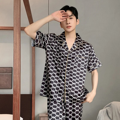 Kompleti muških pidžama proljeće ljeto Svilene pidžame za spavanje za muškarce Kućna odjeća veće veličine Pidžame Odijelo Kućna odjeća Salonske odjeće Kućna odijela