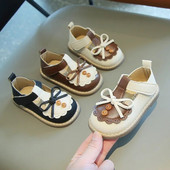 Gyerek divat lányok bőrcipők őszi csípős, kerek orrú, lapos Elegáns, sokoldalú Lolita stílusú gyerekcipők hercegnőknek