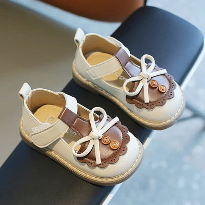 Gyerek divat lányok bőrcipők őszi csípős, kerek orrú, lapos Elegáns, sokoldalú Lolita stílusú gyerekcipők hercegnőknek