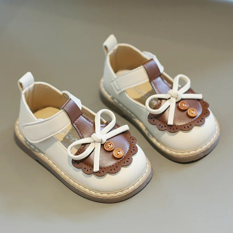 Gyerek divat lányok bőrcipők őszi csípős, kerek orrú, lapos Elegáns, sokoldalú Lolita stílusú gyerekcipők hercegnőknek