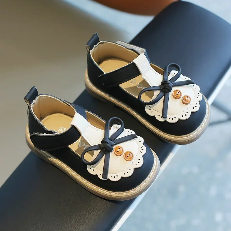 Gyerek divat lányok bőrcipők őszi csípős, kerek orrú, lapos Elegáns, sokoldalú Lolita stílusú gyerekcipők hercegnőknek