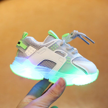 Παιδικά καθημερινά παπούτσια Παιδικά αθλητικά παπούτσια για αγόρια κορίτσια Φθινοπωρινή φωτεινή μόδα Αθλητικά παπούτσια LED με αναπνεύσιμο πλέγμα кроссовки детские