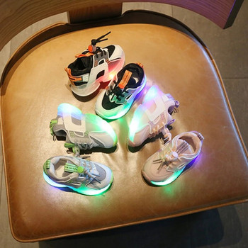 Παιδικά καθημερινά παπούτσια Παιδικά αθλητικά παπούτσια για αγόρια κορίτσια Φθινοπωρινή φωτεινή μόδα Αθλητικά παπούτσια LED με αναπνεύσιμο πλέγμα кроссовки детские